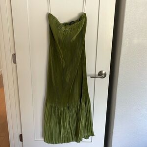 Strapless green dress